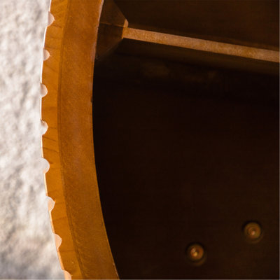 Table basse ronde 39,37 po avec espace de rangement, convenant au salon et au bureau, naturel