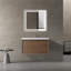 Capot - 6 36,00 po X P 19,70 po P x 21,70 po Meuble-lavabo mural H en bois naturel avec plateau blanc