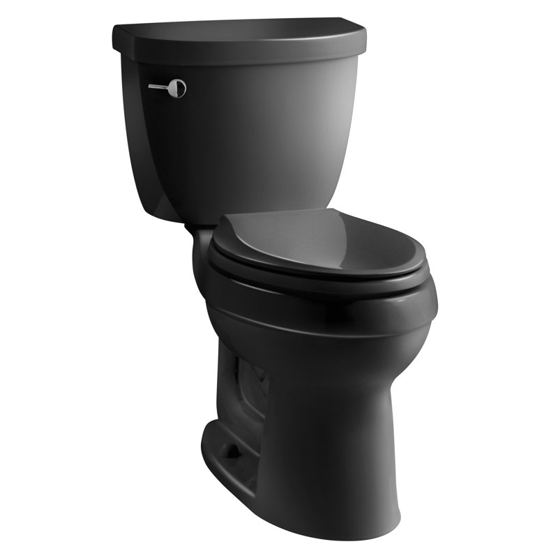 Toilette allongée deux pièces Cimarron 1,6 GPF avec technologie de chasse Aquapiston et levier de déclenchement à gauche