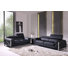 Black Genuine Leather 2-Piece Sofa & Loveseat Set with Adjustable Headrests
