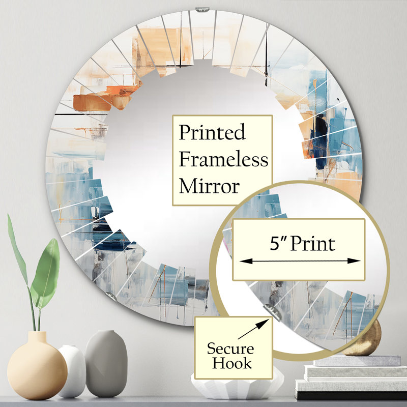 Naxos - Miroir mural Mid-Century rond, 24 po x 24 po
