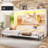 Queen Murphy Bed With Desk, Led Lights & Charging Station, No Spring Box Need Space Saving Wall Cabinet Bed-2092576507-2092576500