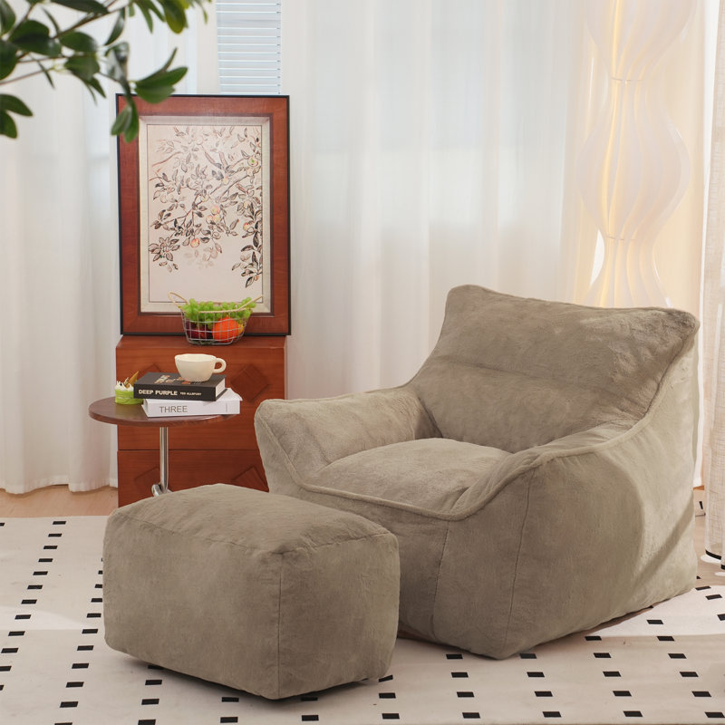 Fauteuils à billes, canapé confortable pour le salon, chambre à coucher, 28.35" H x 40.55" W x 38.98" D, Light Coffee Fabric