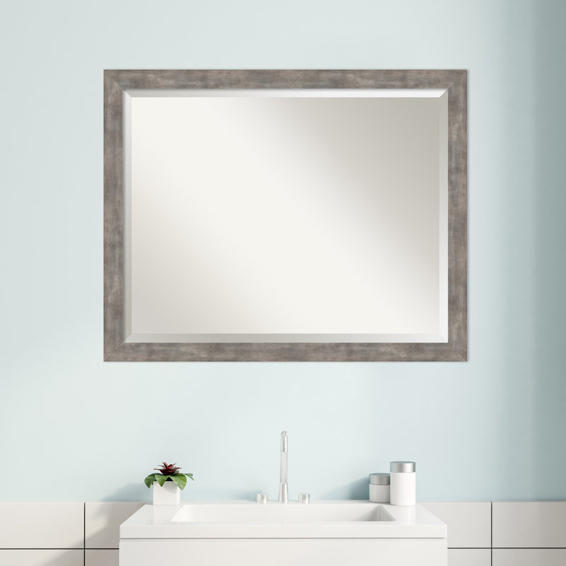 Miroir de salle de bain biseauté Mertle, 24,5 po x 30,5 po, Étain antique argenté