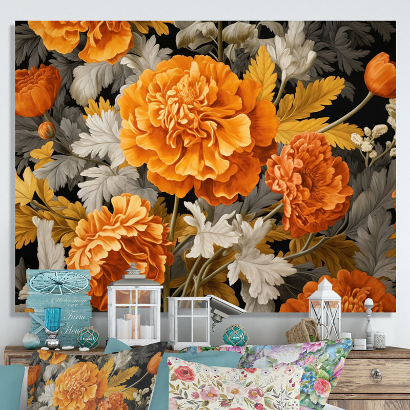 Orange, gris, souci, éclat, Toile tendue, H 30 po x l 40 po x P 1,5 po