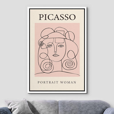 «Classical Artwork Portrait Woman» par Picasso Historic - reproduction sur toile flottante