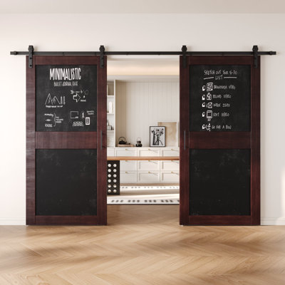 Porte de grange double à 2 panneaux de 42 po x 84 po Homacer Red Homacer