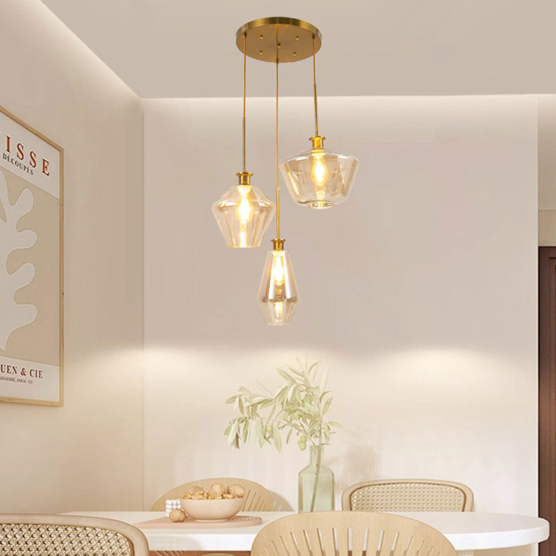 Lustre suspendu en verre 3 lumières