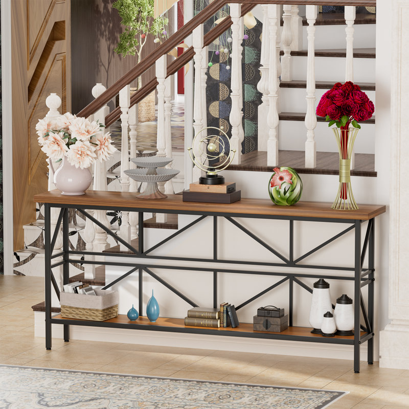 Console Console, l 11,8 po, Marron clair, H 31,3 po x l 70,9 po x P 11,8 po