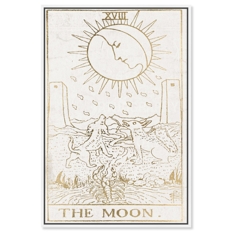 Impression d’art graphique sur toile tendue de luxe the Moon, Cadre blanc, H 30 po x l 20 po
