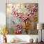 Orchidées roses sur or rétro - décoration murale orchidée-534138567-534138569