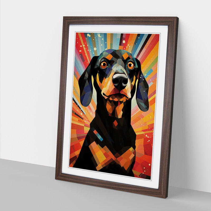 Single Picture Frame Print on Wood, 34cm H x 25cm W, Walnut Framed