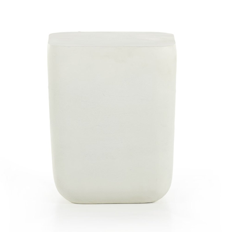 Basil Outdoor Square Side Table, Matte White