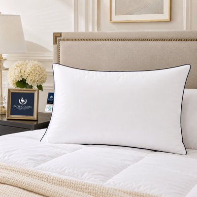 Pacific Coast White Goose Down Fiber Bed Pillow, Standard Pillow 2 Pack