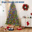 Arbre de Noël artificiel pré-éclairé, sapin de Noël vert avec DEL, embouts de branche, support pliable-522025372