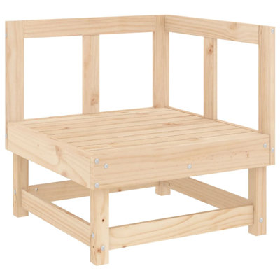 Ophelia & Co. Patio Corner Sofa White Solid Wood Pine by Ophelia & Co.