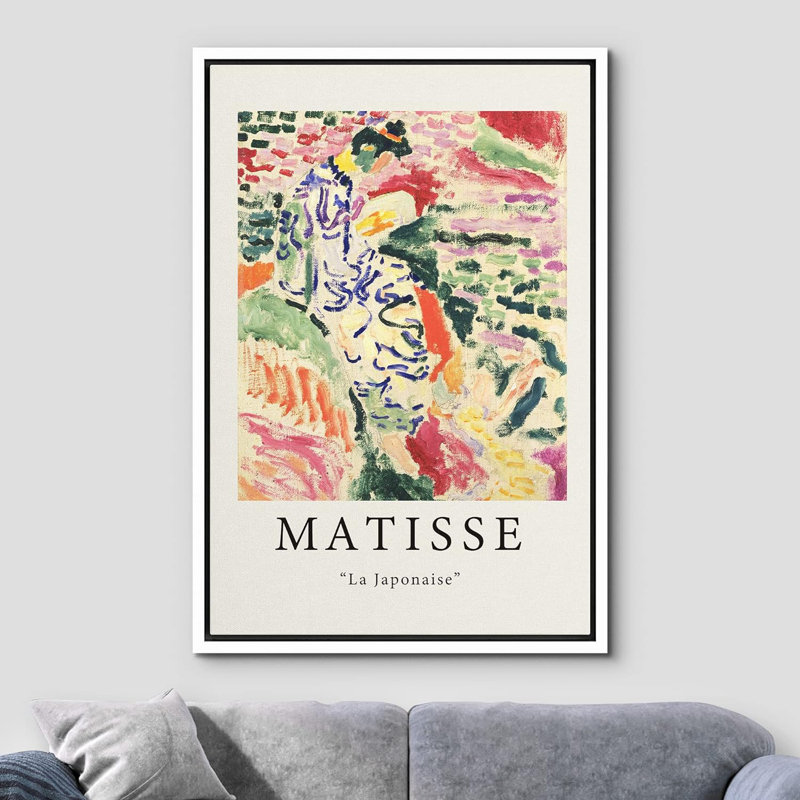 Reproduction d'art classique "La Japonaise Flower Garden" par Henri Matisse, H 36 po x l 24 po x P 1,5 po, Blanc