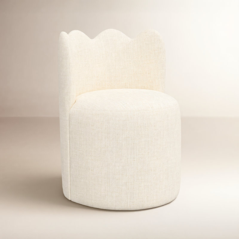Wavy Back Dining Chair, Classic Talc Linen