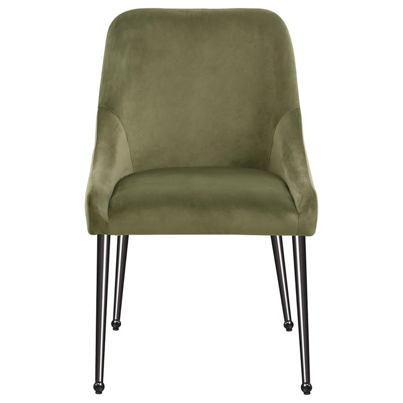 Ensemble de 2 chaises d'appoint Chantemelle, Olive, Nickel noir
