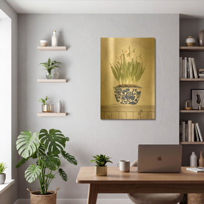 «Daffodils II» par Linda Spivey, art mural en métal, 24 po x 36 po