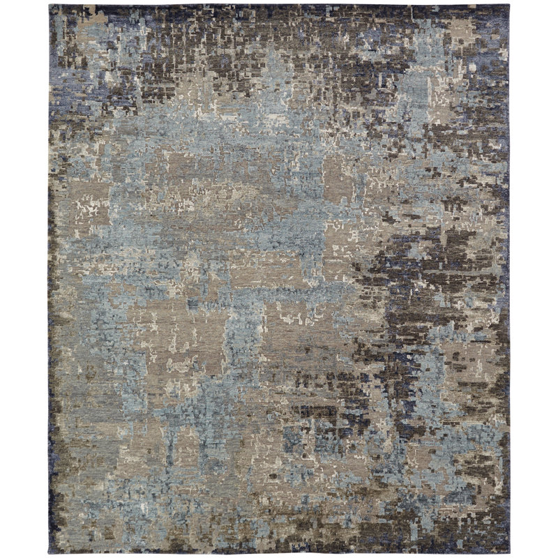 Hand Knotted Area Rug, Rectangle 8' x 10'
