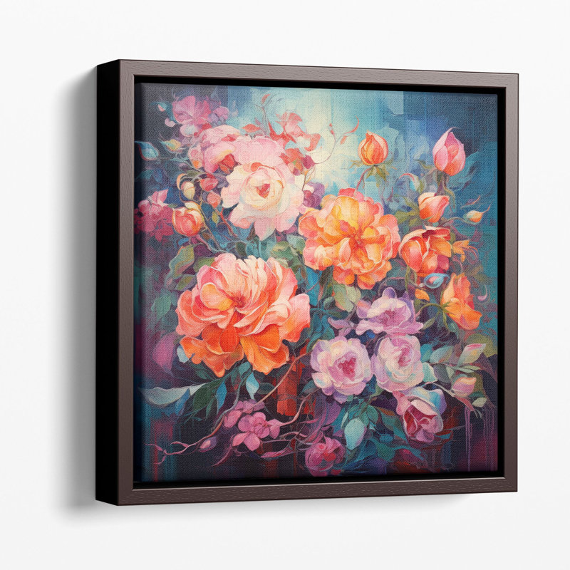 Collage complexe de jardin 2, Cadre flottant blanc, H 30 po x l 30 po x P 1,25 po