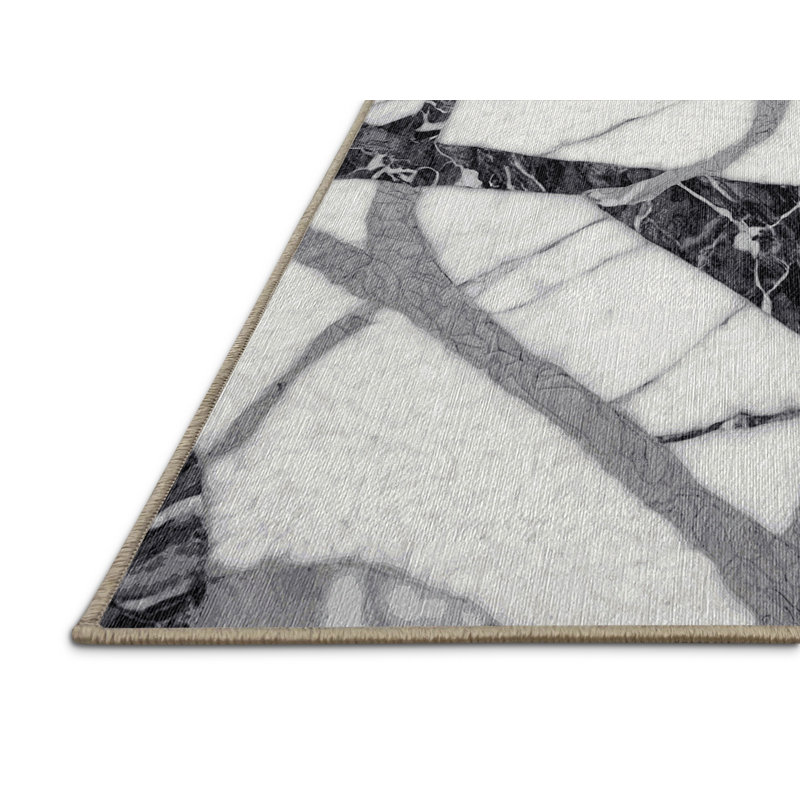 Machine Washable Beige Area Rug, Rectangle 2' x 5'