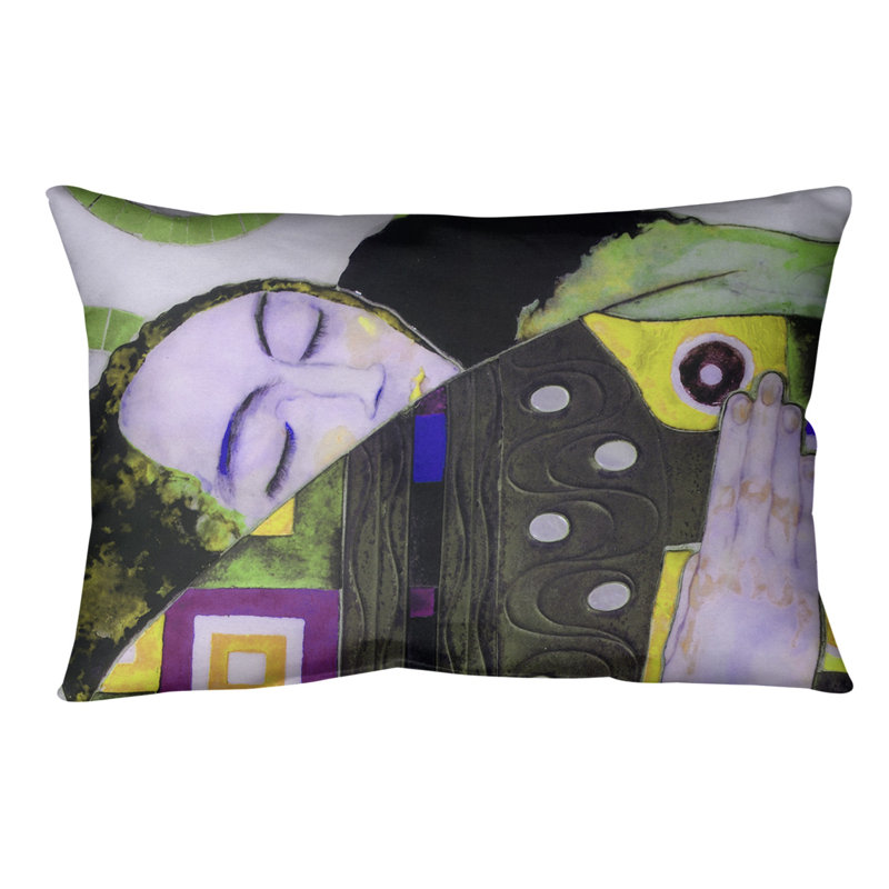 Coussin de support lombaire, Duvet synthétique, 20 po x 14 po, Jaune / vert