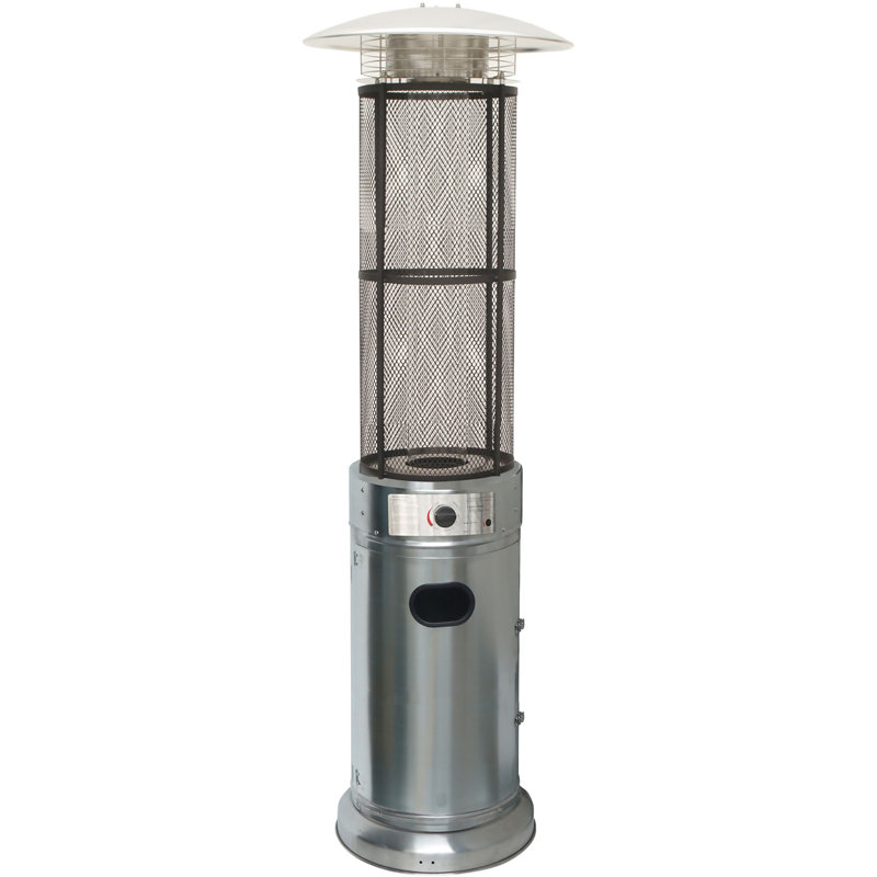 34000 Stainless Steel Propane Standing Patio Heater, Stainless Steel
