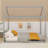 Wooden House Bed With Headboard-801188085