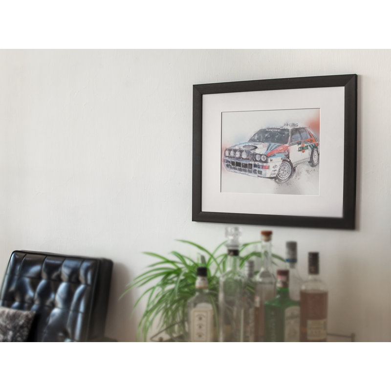 Rally Car - Single Picture Frame Print on Wood