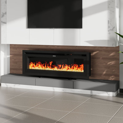 Symple Stuff 106.7 cm W Black Electric Fireplace with 5120 BTU
