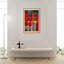 Abstrait abstrait et formes rouges - Peinture sur toile-55034364-55034365