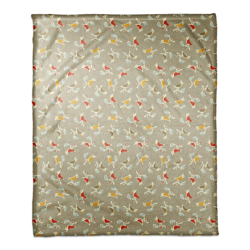 Hand Woven Throw Blanket, Tan/Red