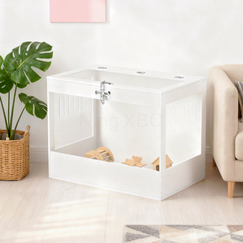 Cage pour animaux avec couvercle et serrure, hutte, accessoires