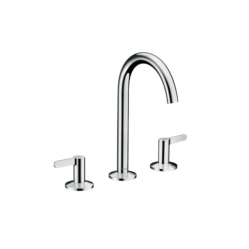 Widespread Bathroom Faucet, Chrome, Lever