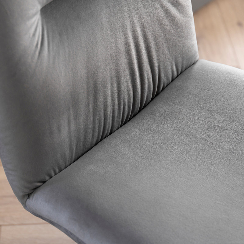 Vevay 48cm H Velvet Upholstered Side Chair, Pewter Grey