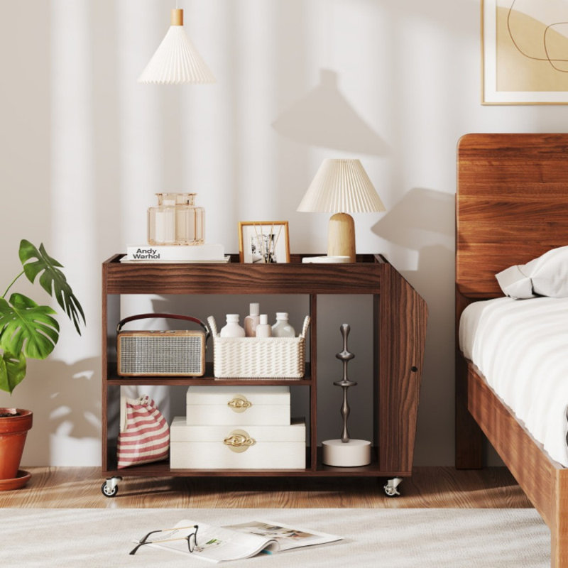 3-Tier Side End Table With Universal Wheels