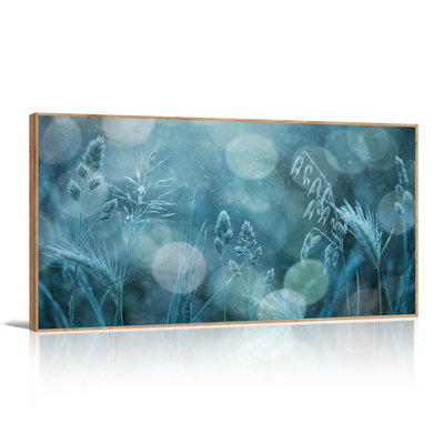 Toile givrée givrée en bokeh bleu, art mural