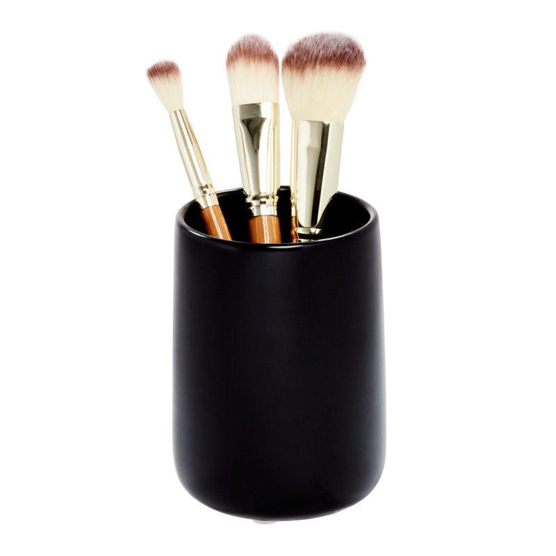 iDesign Eco Vanity Ceramic  Earth Tumbler, Matte Black