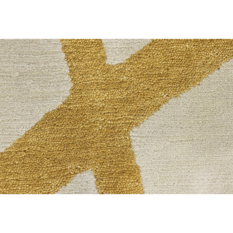 Hand Knotted Abstract Area Rug, Rectangle 6' x 9'