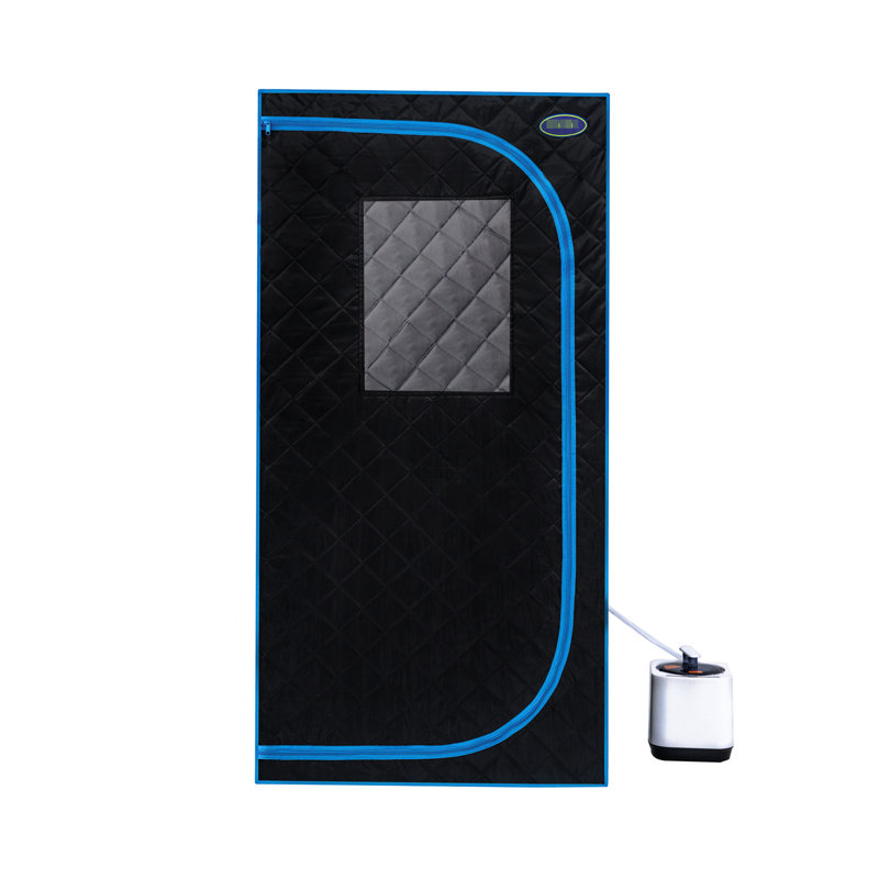 Portable Black Steam Tent - Full Size For Home Spa Use. With Generator, Remote, Foldable Chair. Hassle- Installation, Speedy Heating. & Ul Verified. Superior Insulation, Waterproof Cloth. 360 Sprays.