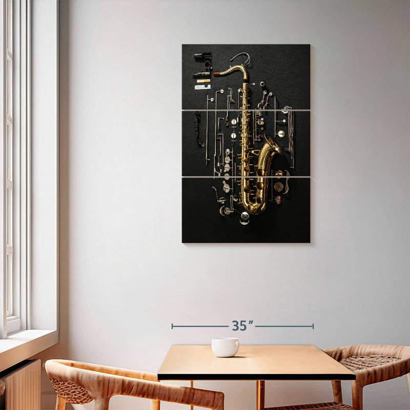 Abarca joue du saxophone, H 57 po x l 36 po