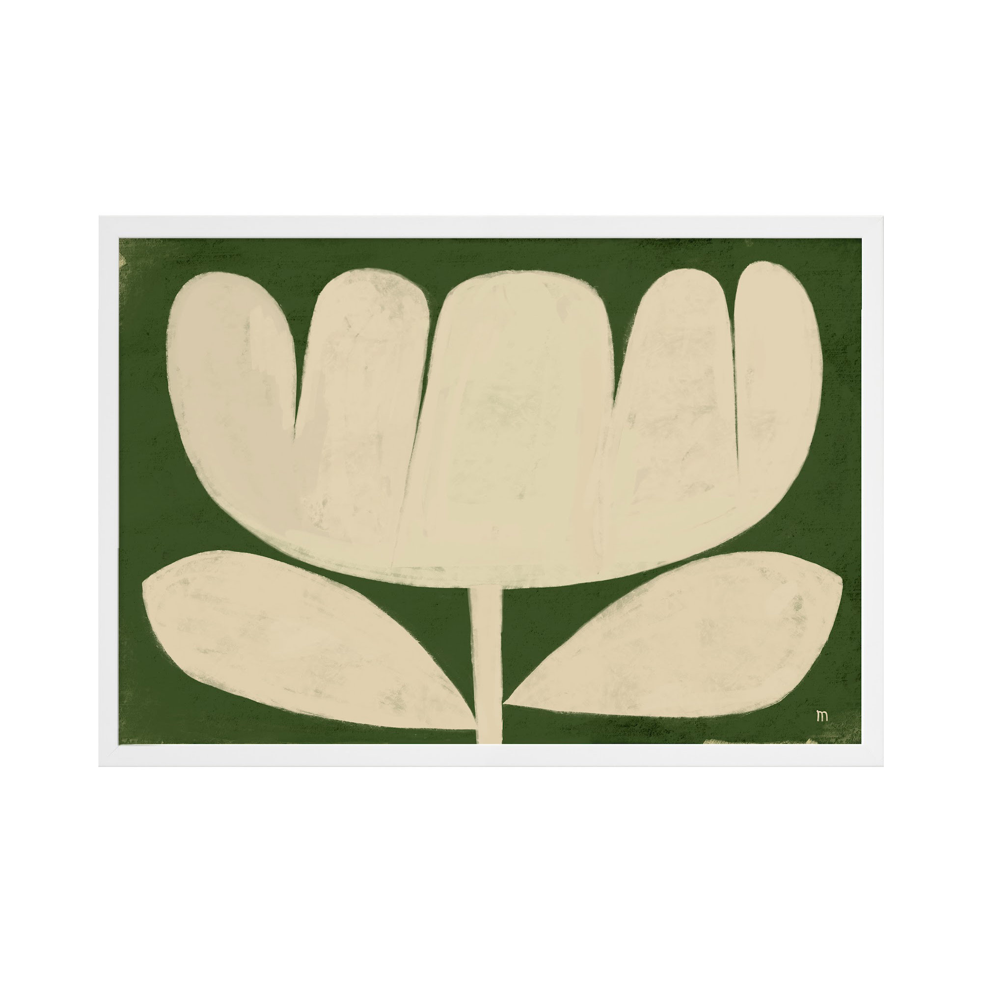 Flower On Green by StudioM, White, 26.5" H x 38" W x 1.25" D