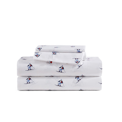 Tommy Hilfiger Printed Percale Cotton Sheet Set