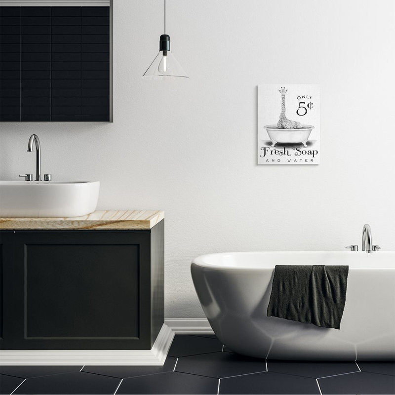 «Fresh Soap and Water» par Rachel Nieman - impression d'art graphique, H 20 po x l 16 po x 1,5 po, Toile tendue