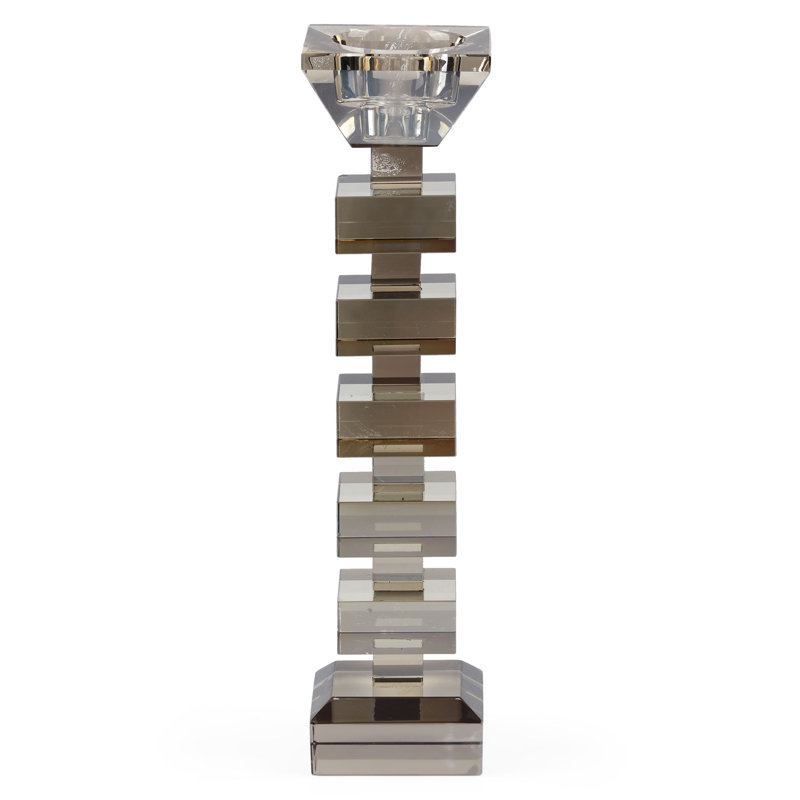 Nikola Crystal Tabletop Candlestick, 25cm H x 6cm W x 6cm D