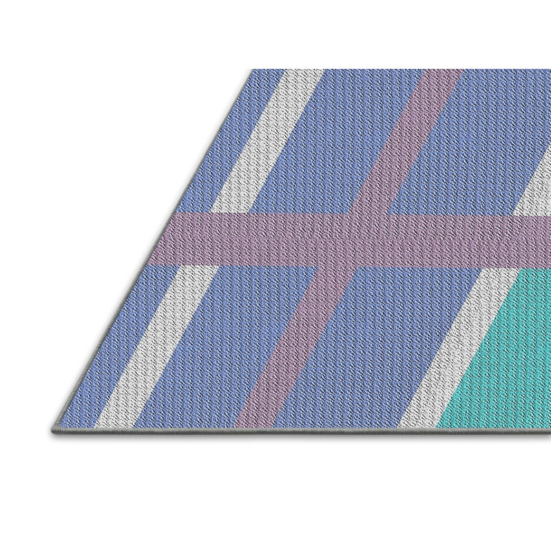 Tapis géométrique bleu / vert Antonya, Rectangle 8 pi x 12 pi
