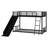 Metal Twin Over Twin Bunk Bed With Slide And Ladder-1091057371