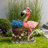 Playful Flamingo Outdoor Garden Sculpture with Built-in Planter, Unique Yard Decoration and Solar Light